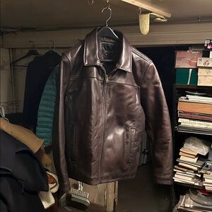 Wilsons Leather Dark Brown leather bomber jacket XXL NWOT